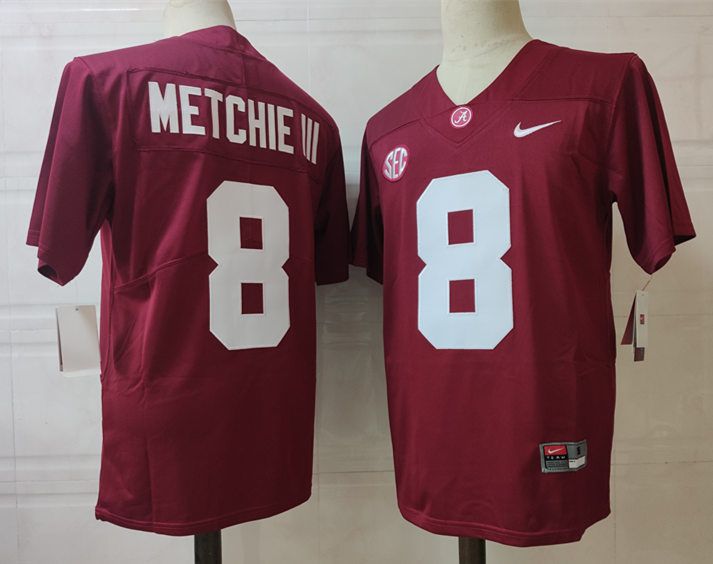 Men Alabama Crimson Tide #8 Metchie iii Red 2024 Nike Vapor NCAA Jersey